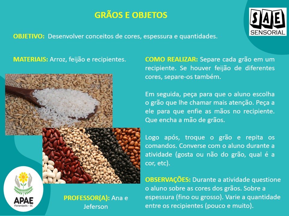 Grãos e Objetos - SAE Sensorial