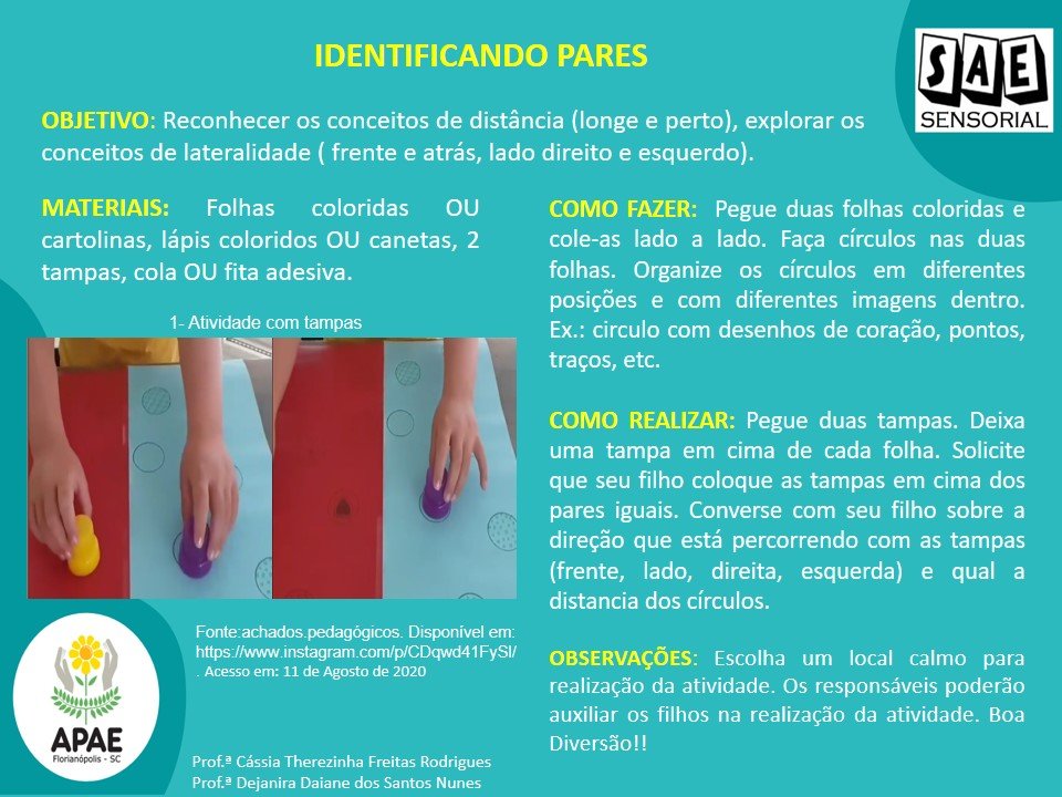 Identificando Pares - SAE Sensorial