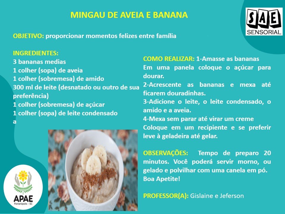 Aveia com banana - SAE Sensorial