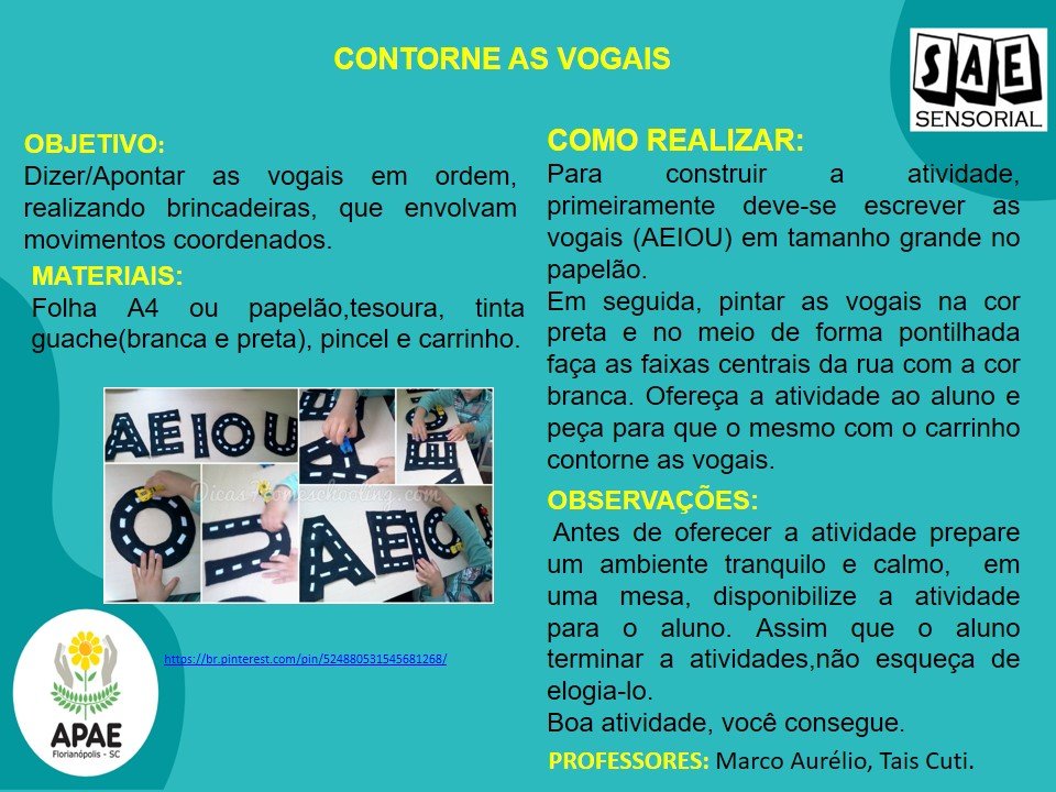 Contorne as Vogais - SAE Sensorial