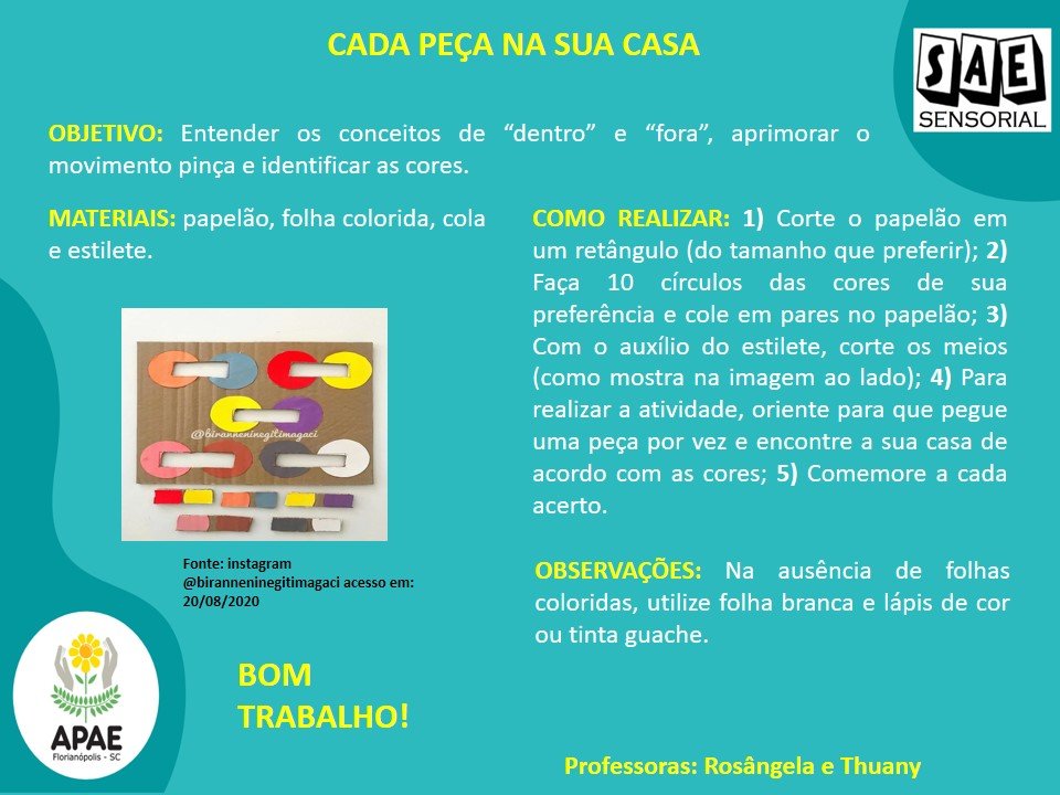 Cada cor na sua casa - SAE Sensorial