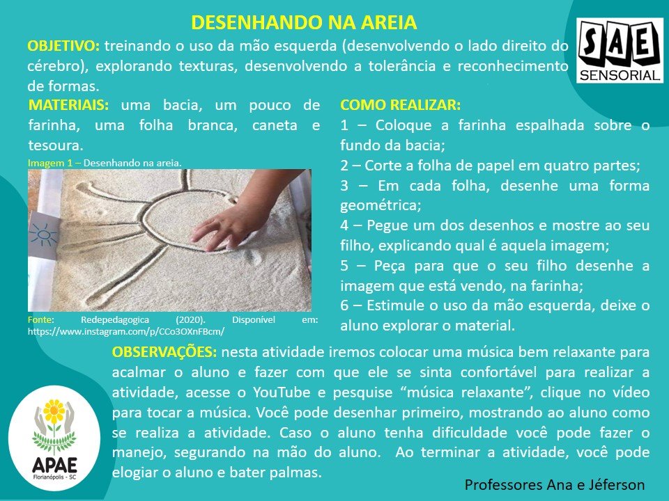 Desenhando na areia - SAE Sensorial