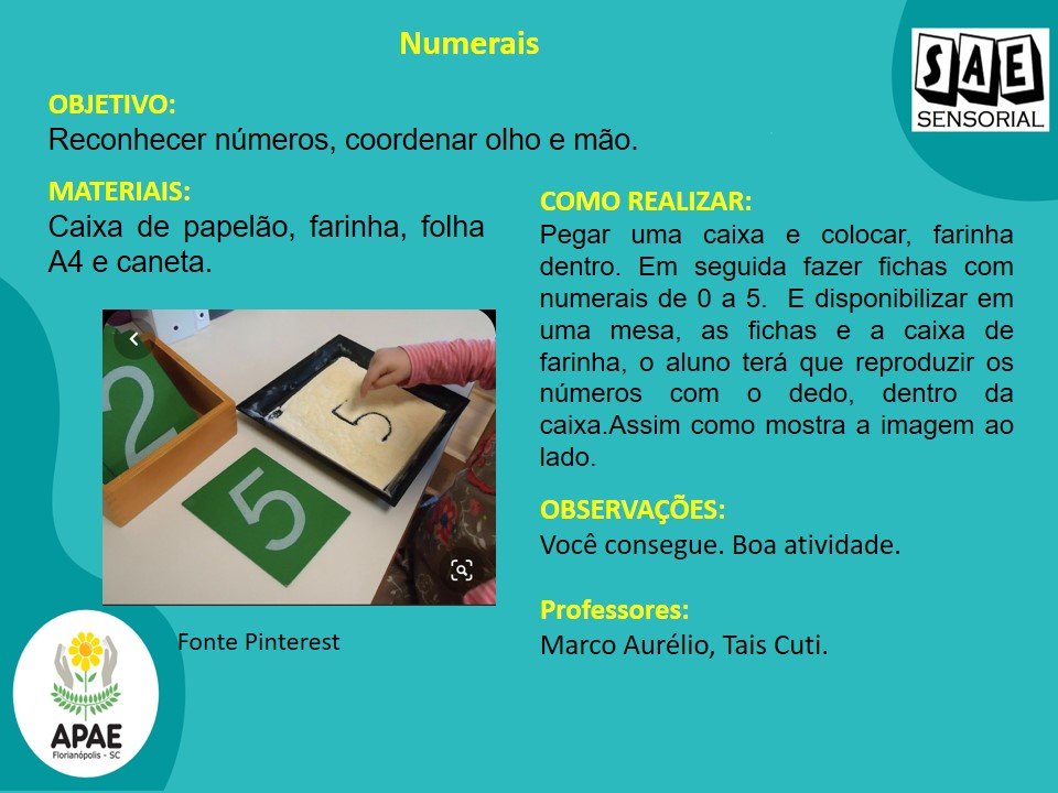 Numerais - SAE Sensorial