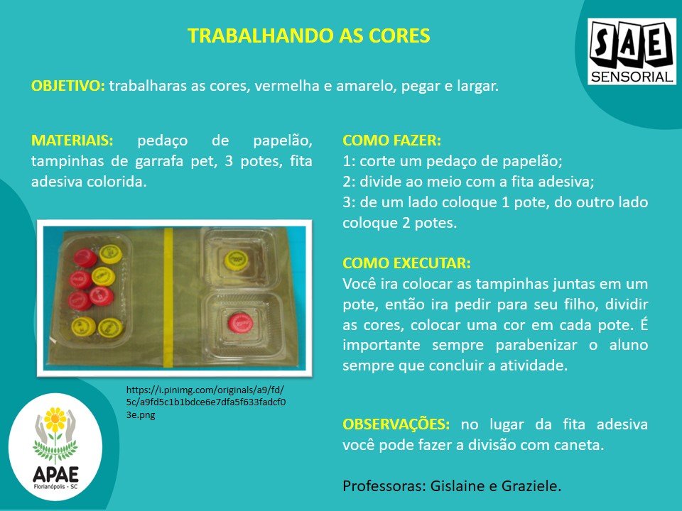 Trabalhando as cores - SAE Sensorial