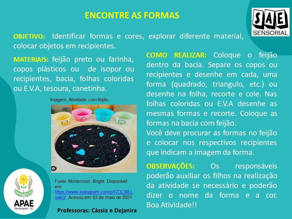 Encontre as Formas - Sae Sensorial