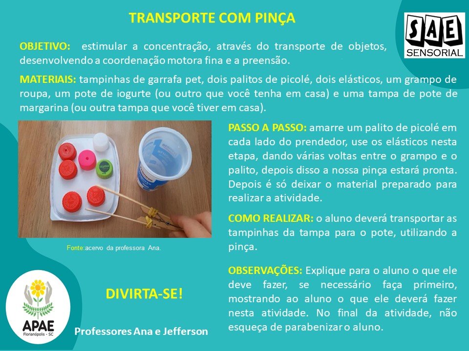Transporte de Pinça - Sae Sensorial